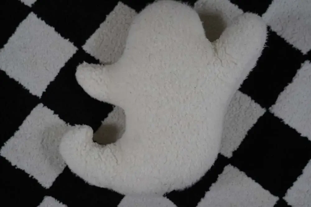 Sherpa Fleece Halloween Ghost Shaped Throw Pillow